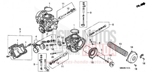 VERGASER (EINZELTEILE) GL1500J de 1988